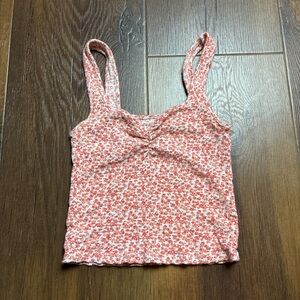 American Eagle Outfitters Orange and White Floral Camisole
